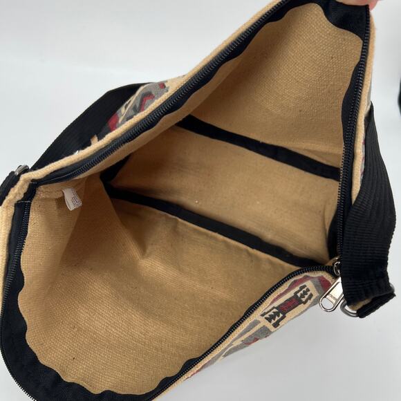 El Paso Saddle Blanket Co Shoulder Bag Aztec Print Woven Cotton Canvas Zip Top - Picture 8 of 9